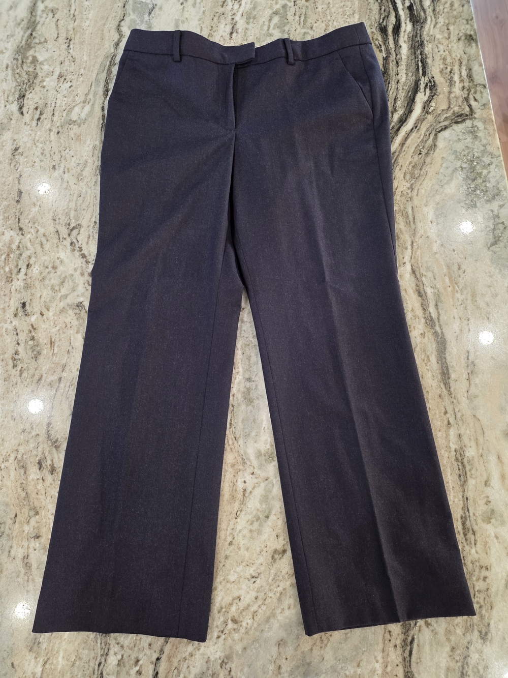 Talbots Windsor Italian Flannel Pants Womens Petite Size 12P Blue Corpcore Work